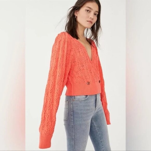 Free People Olive You Cotton Crossover Cardigan Size Medium NWT Brand New - Picture 2 of 10